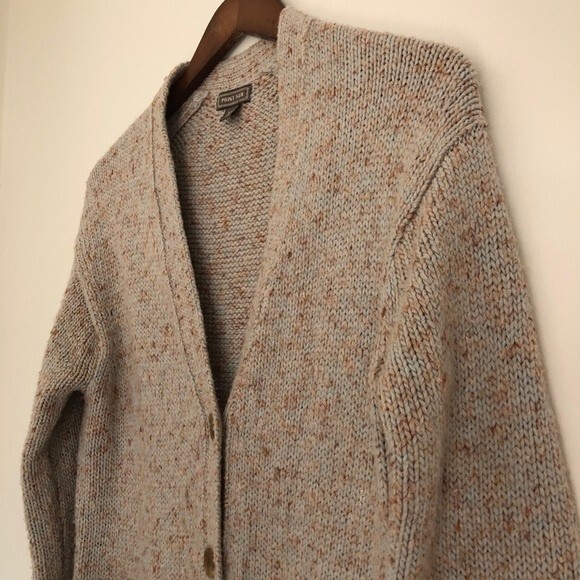 Point Sur Cardigan Womens Size XXS Beige Orange Oversized Knit Donegal Academia - Picture 4 of 11